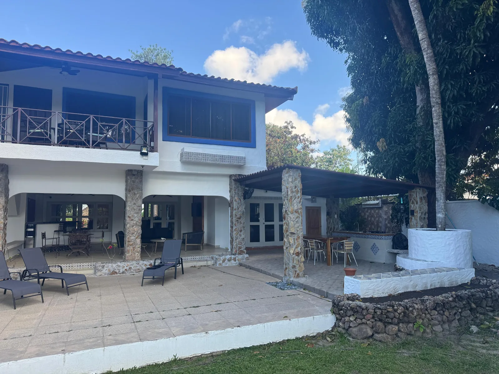 Rear elevation and pool deck — Spanish Colonial home for sale at Coronado Golf Club, Panama