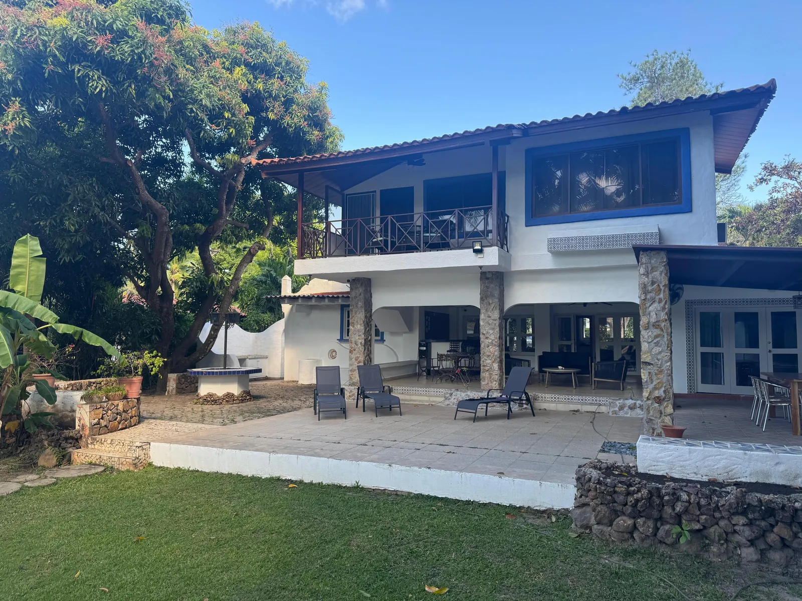 The house from the garden — Spanish Colonial home for sale at Coronado Golf Club, Panama