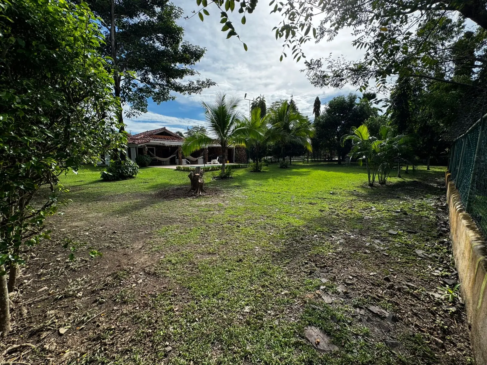 Mature trees in the garden — lakeside home for sale at Club Ecuestre de Coronado, Panama